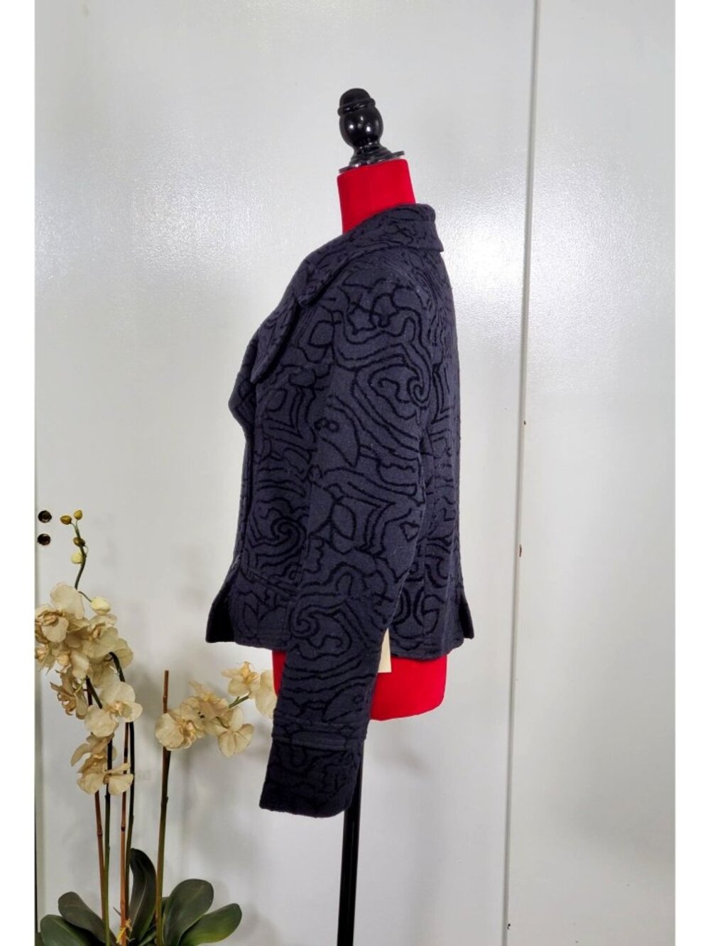 NWT Vertigo Paris Women's Black Wool Modern Day Pea Coat Size XL 1122 - Picture 4 of 13